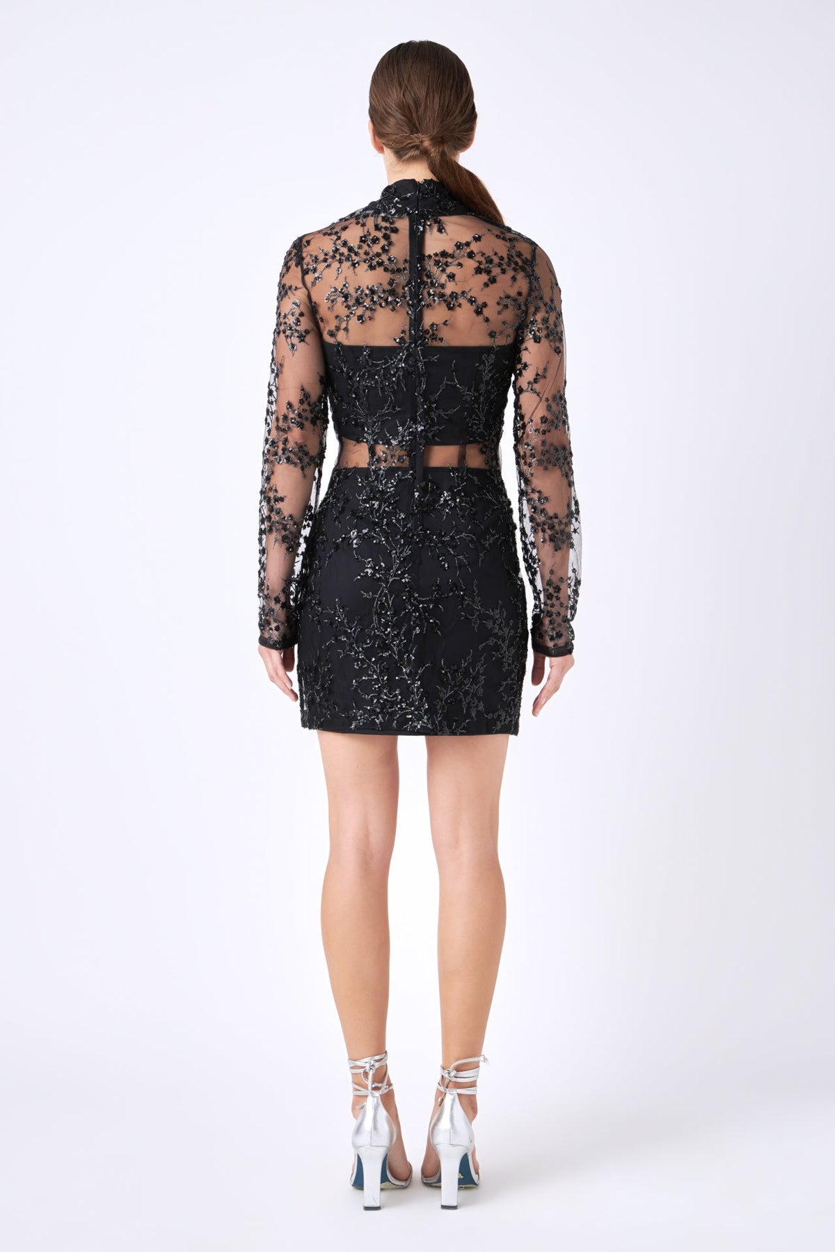 ENDLESS ROSE-Sequins Embroidered Mini Dress-DRESSES available at Objectrare