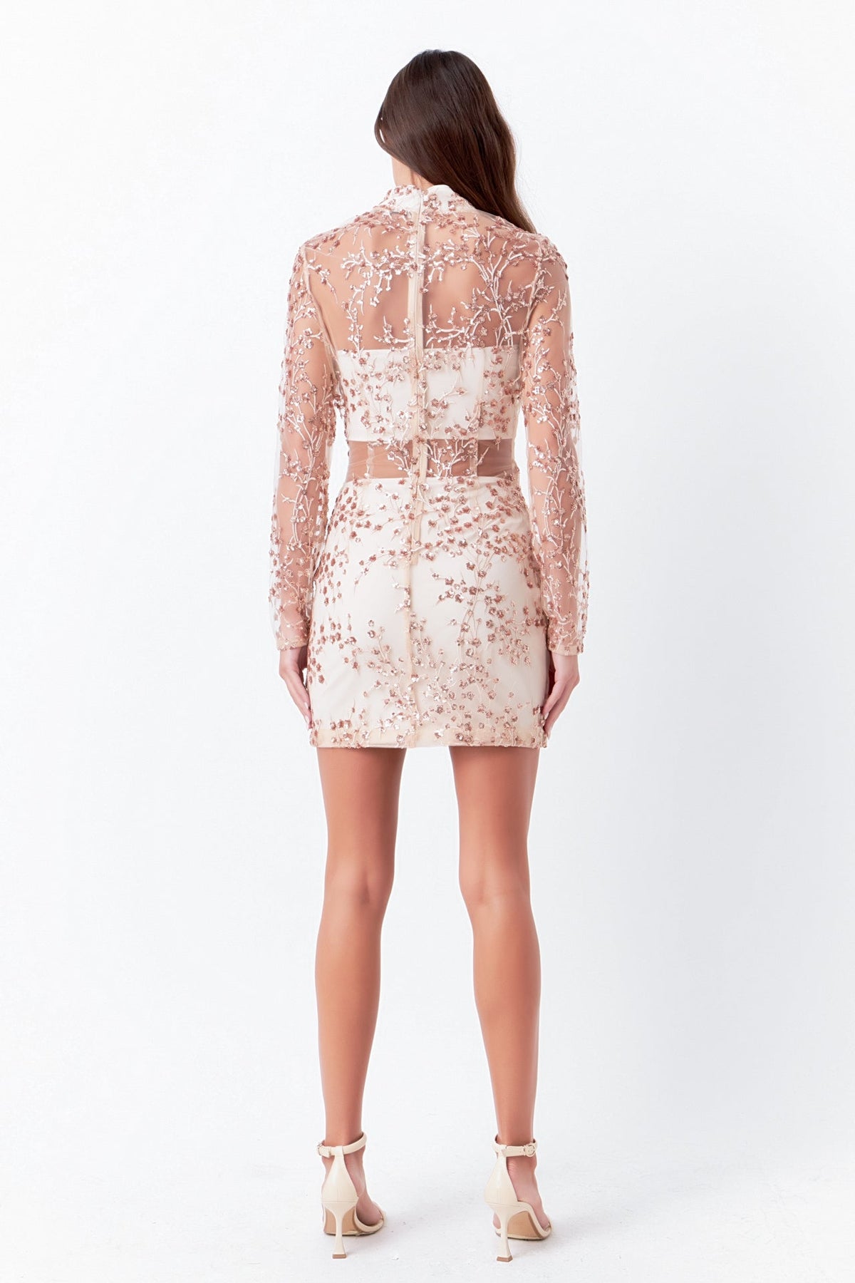 ENDLESS ROSE-Sequins Embroidered Mini Dress-DRESSES available at Objectrare