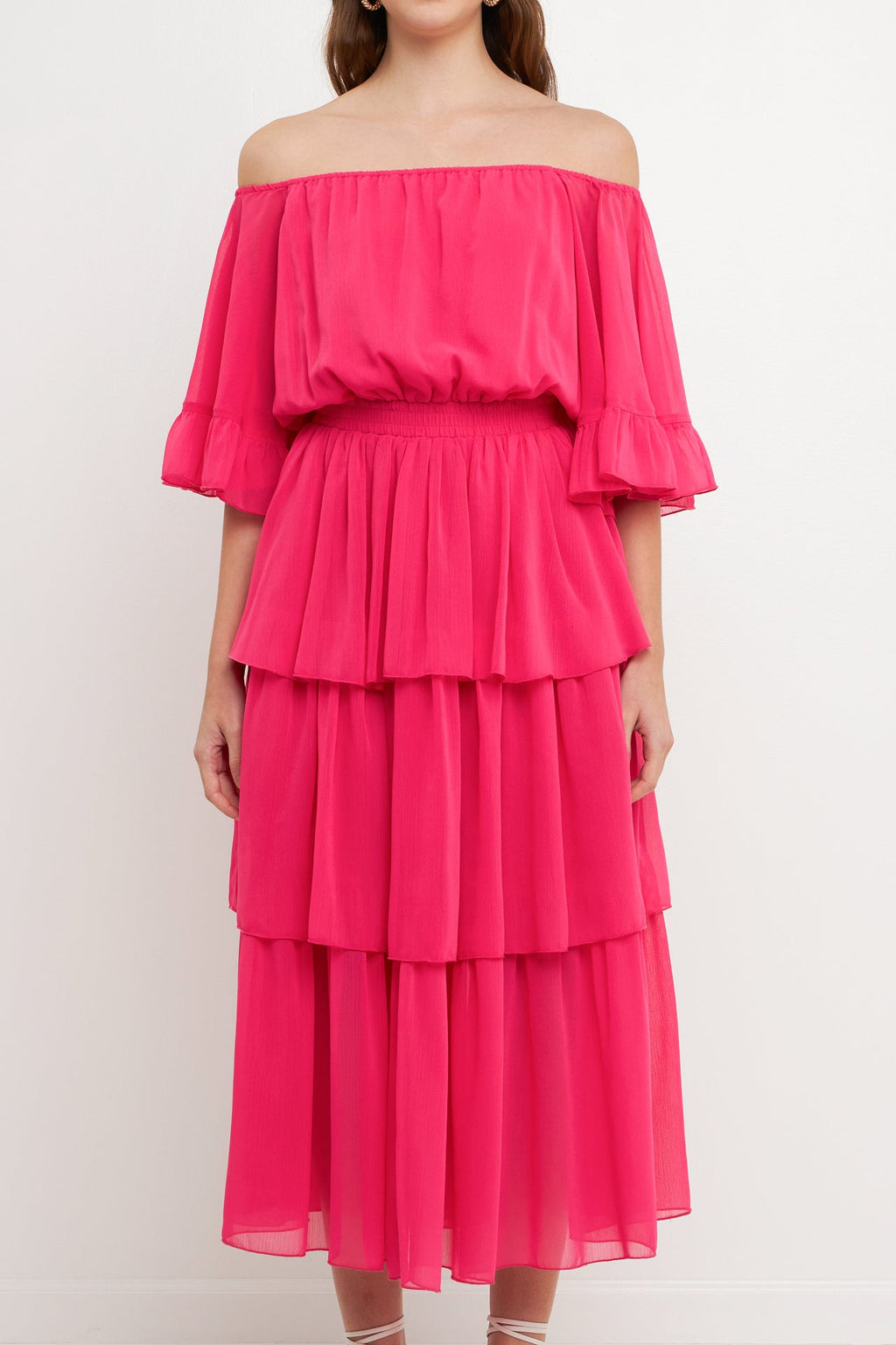 Off-The-Shoulder Tiered Maxi Dress – Endless Rose