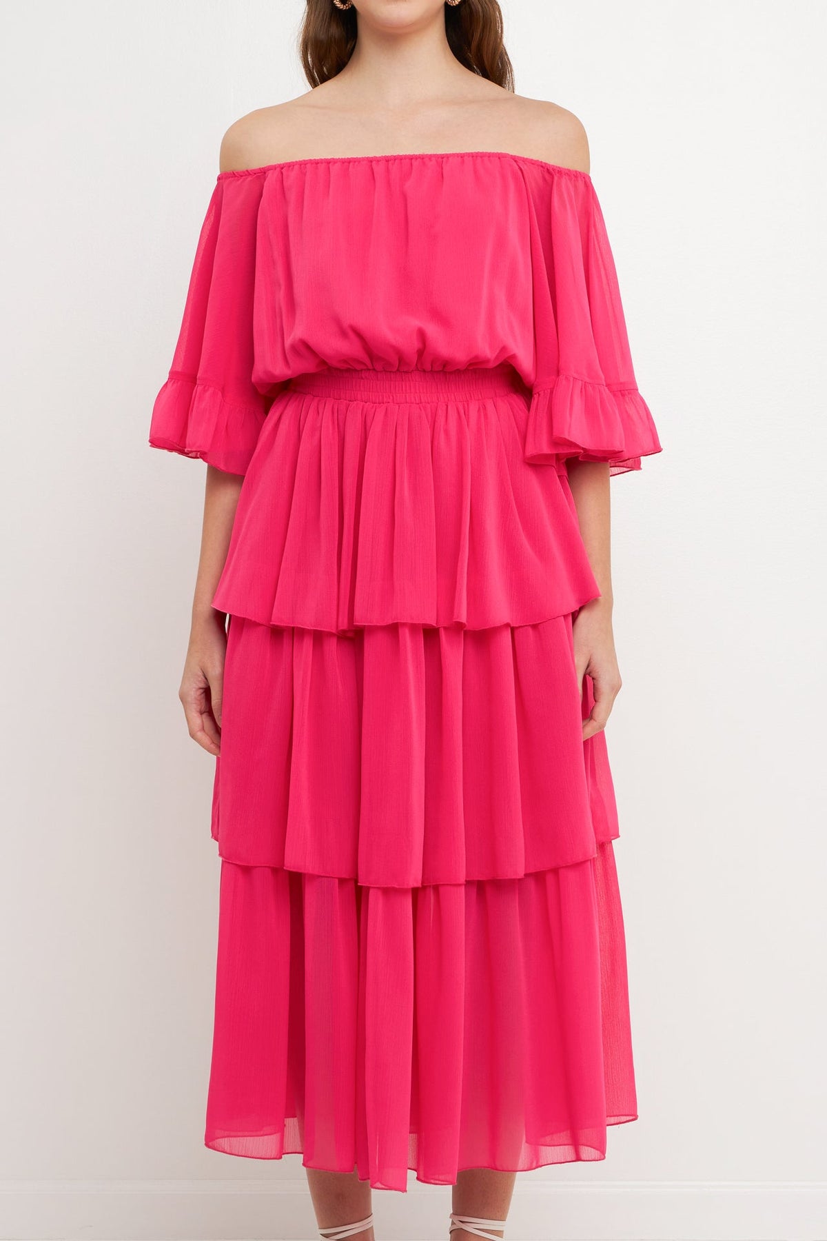 Off-The-Shoulder Tiered Maxi Dress