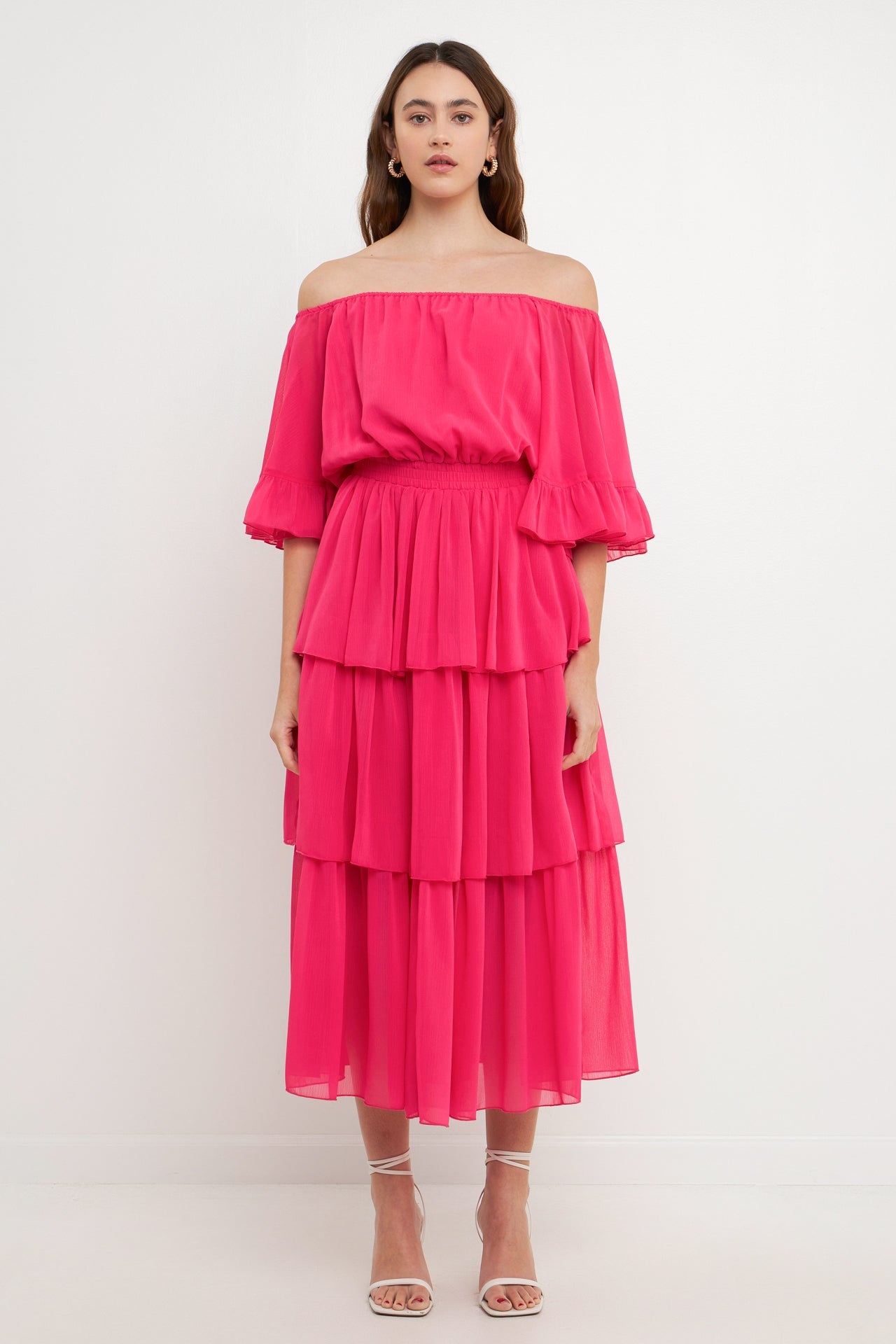 Off-The-Shoulder Tiered Maxi Dress