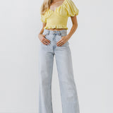 Sweetheart Smocked Puff Sleeve Top