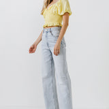 Sweetheart Smocked Puff Sleeve Top