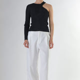 Cut Out One Shoulder Knit Top