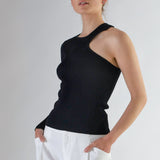 Cut Out One Shoulder Knit Top
