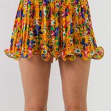 ENDLESS ROSE-Floral Pleated Mini Skirt-SKIRTS available at Objectrare