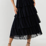 ENDLESS ROSE - Pleated Swiss Dot Mesh Skirt - SKIRTS available at Objectrare