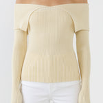 ENDLESS ROSE - Wide Collar Knit Sweater - TOPS available at Objectrare