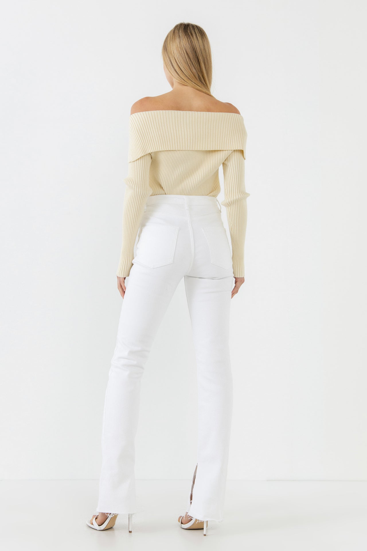 ENDLESS ROSE - Wide Collar Knit Sweater - TOPS available at Objectrare