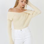 ENDLESS ROSE - Wide Collar Knit Sweater - TOPS available at Objectrare