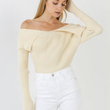 ENDLESS ROSE - Wide Collar Knit Sweater - TOPS available at Objectrare