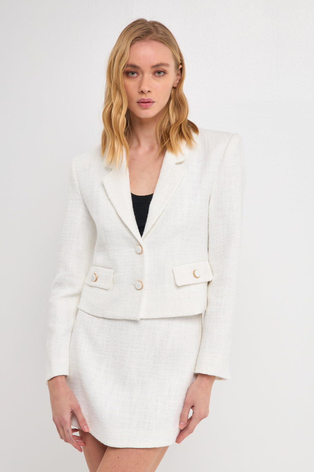 Cropped Tweed Blazer