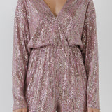Long Sleeve Sequin Romper