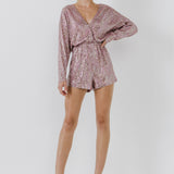 Long Sleeve Sequin Romper