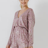 Long Sleeve Sequin Romper