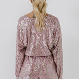 Long Sleeve Sequin Romper