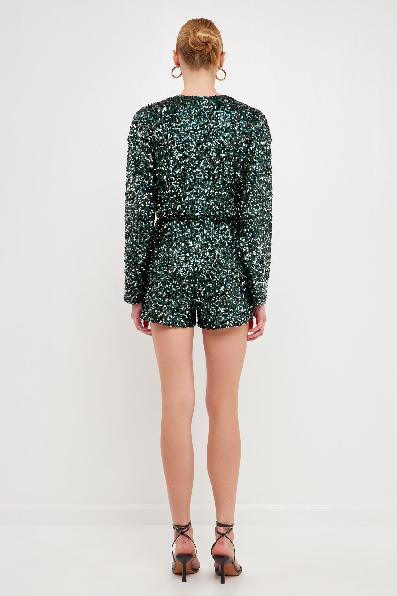 sequin romper dress Runway Style Sequin Romper - Black