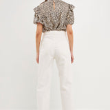 ENDLESS ROSE - Leopard Ruffle Blouse - SHIRTS & BLOUSES available at Objectrare