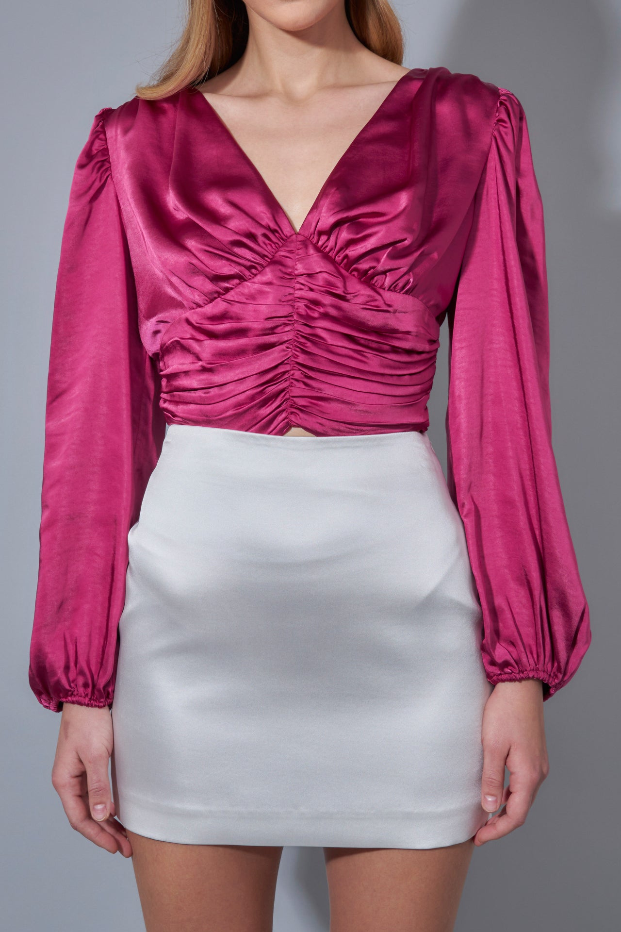 Endless Rose - Satin Ruched Top - Tops in Women's Clothing available at endlessrose.com
