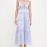 Light Sheen Front Tie Maxi Gown