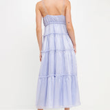 Light Sheen Front Tie Maxi Gown