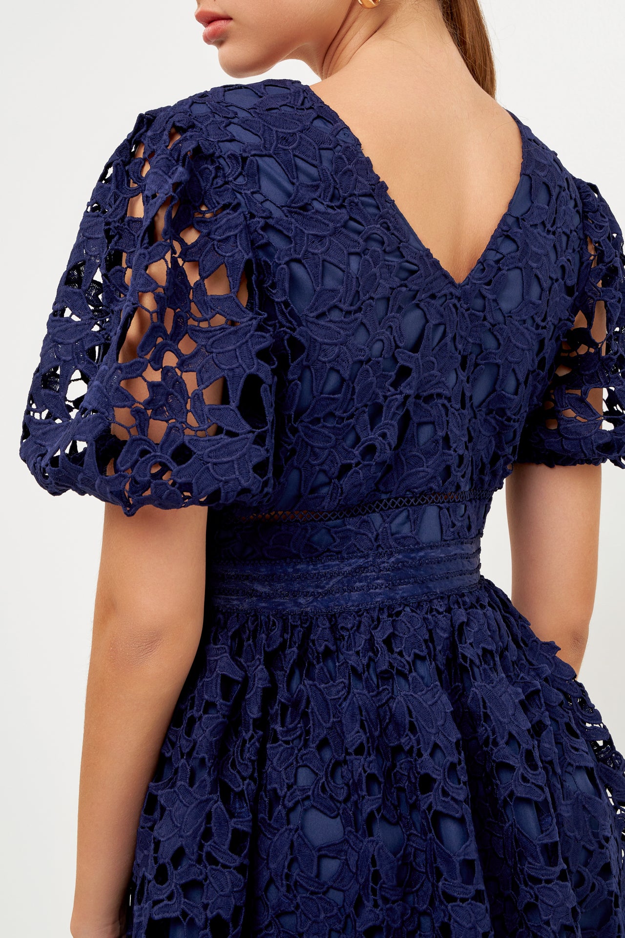 Ever So Sweet Crochet Lace Puff Sleeve Mini Dress – novorosyus