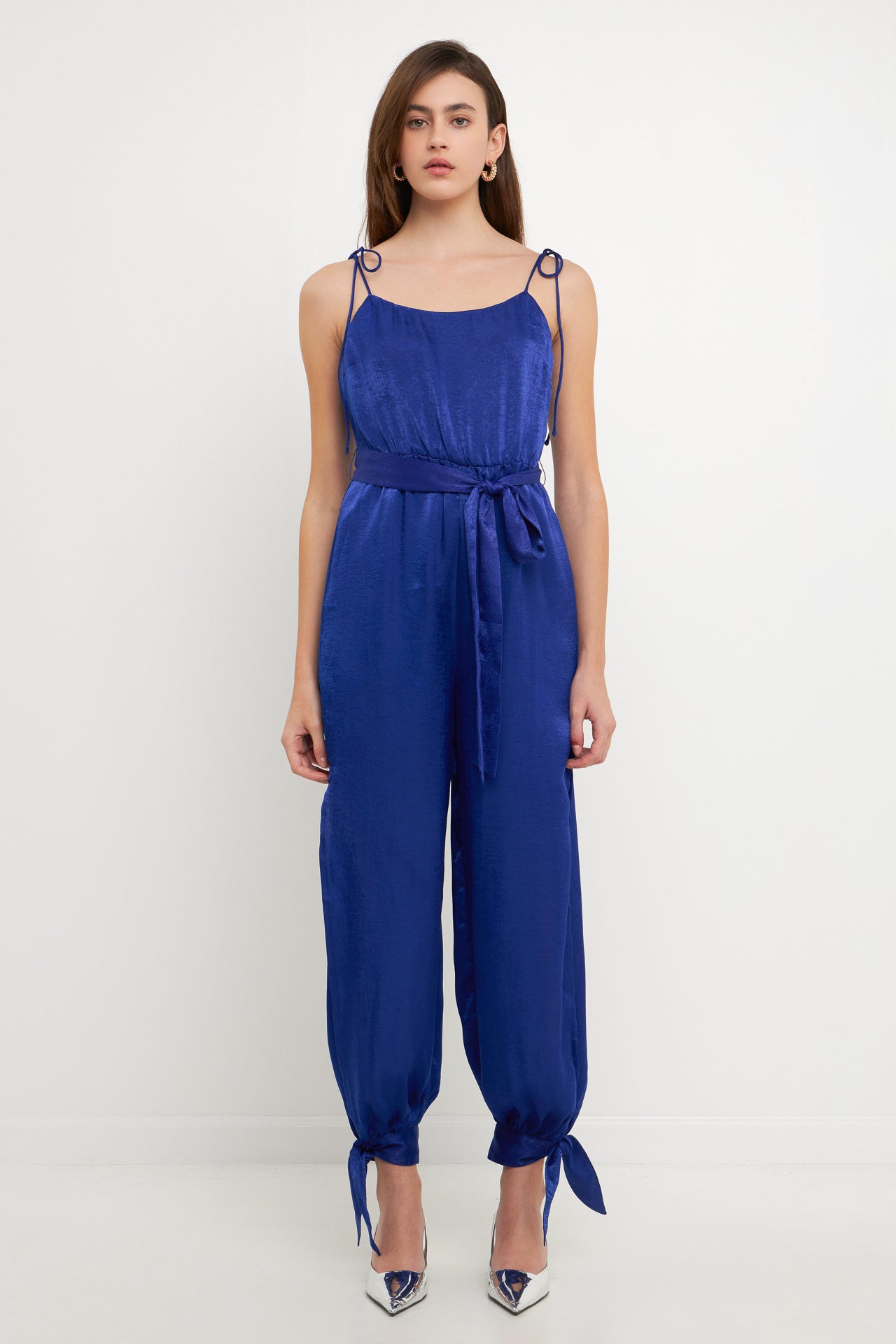 Side Bow Tie Slit Jumpsuit – Endless Rose