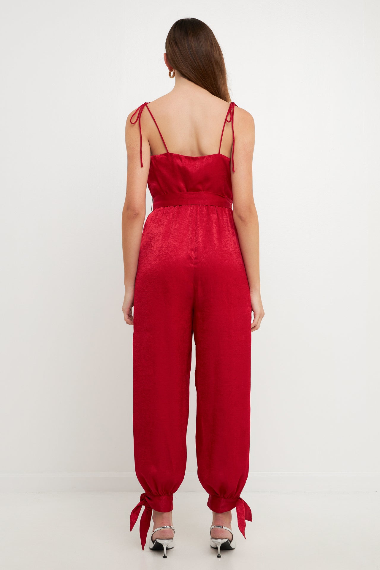 Side Bow Tie Slit Jumpsuit – Endless Rose