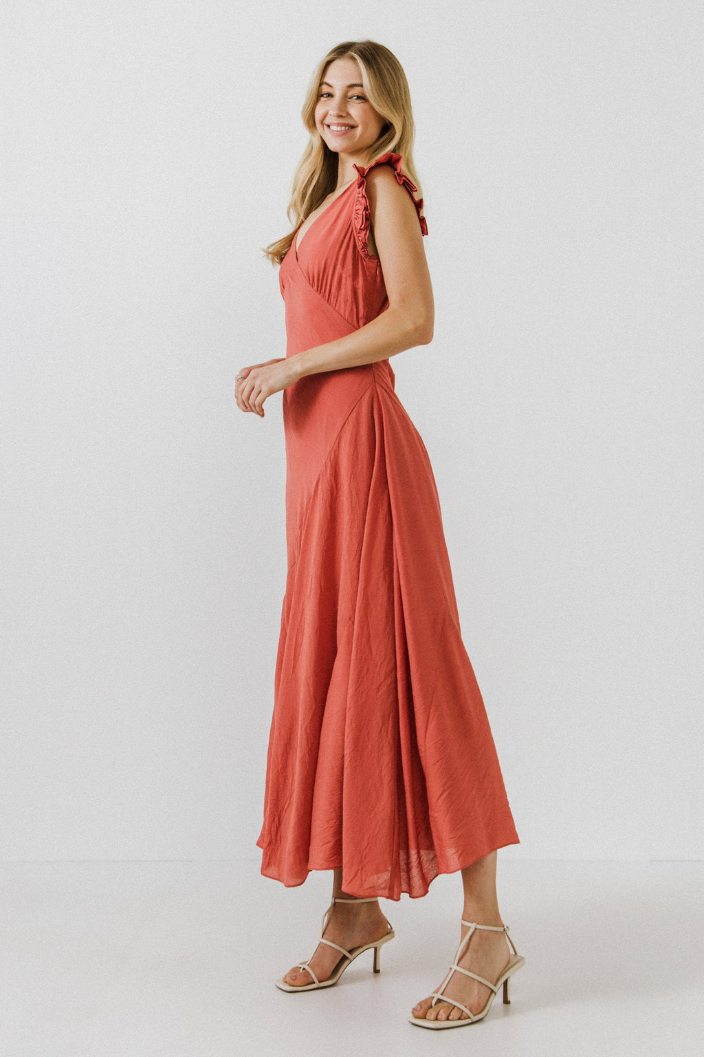 Asymmetrical Ruffle Maxi Dress – Endless Rose