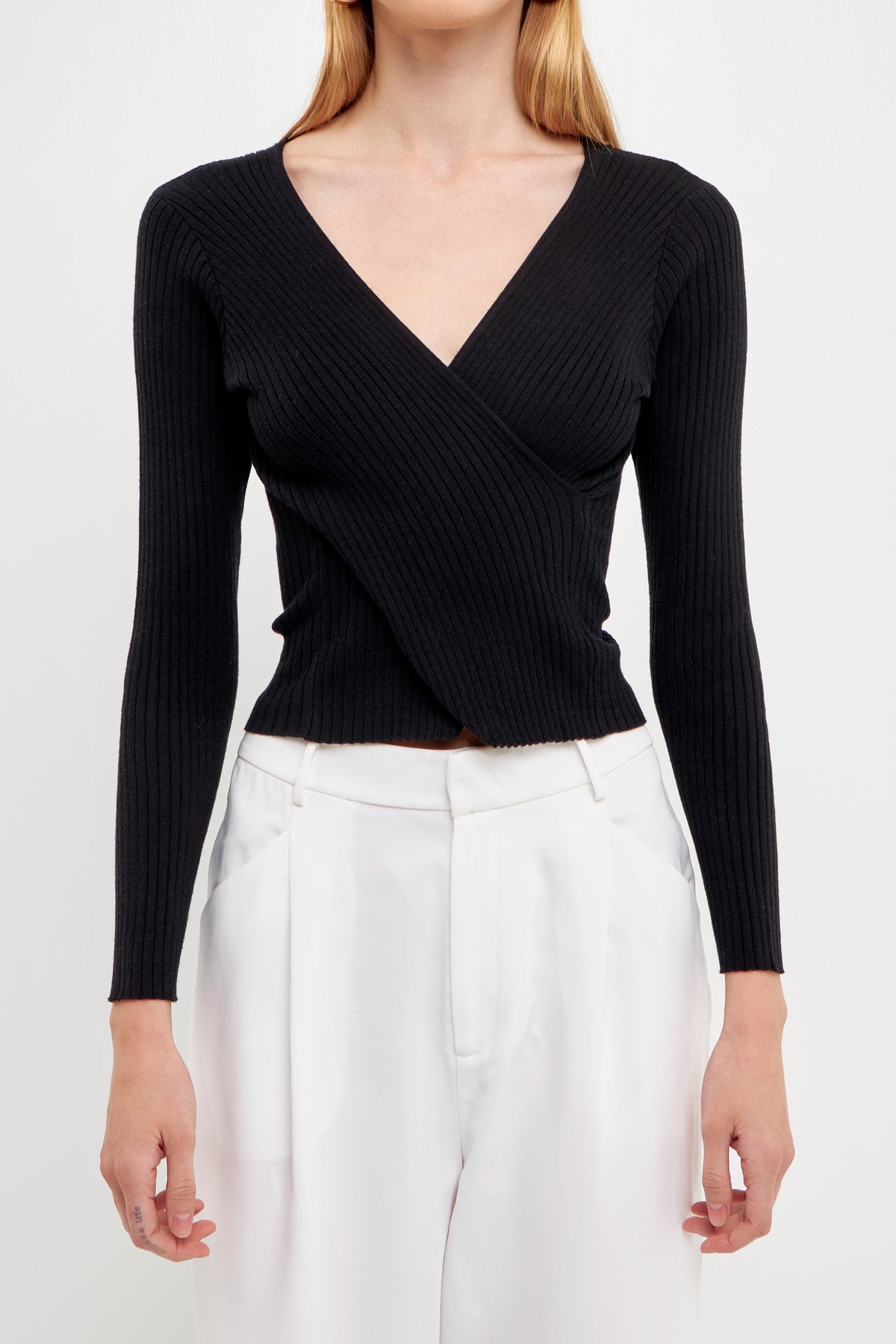 ENDLESS ROSE - Wrapped Detail Sweater - TOPS available at Objectrare