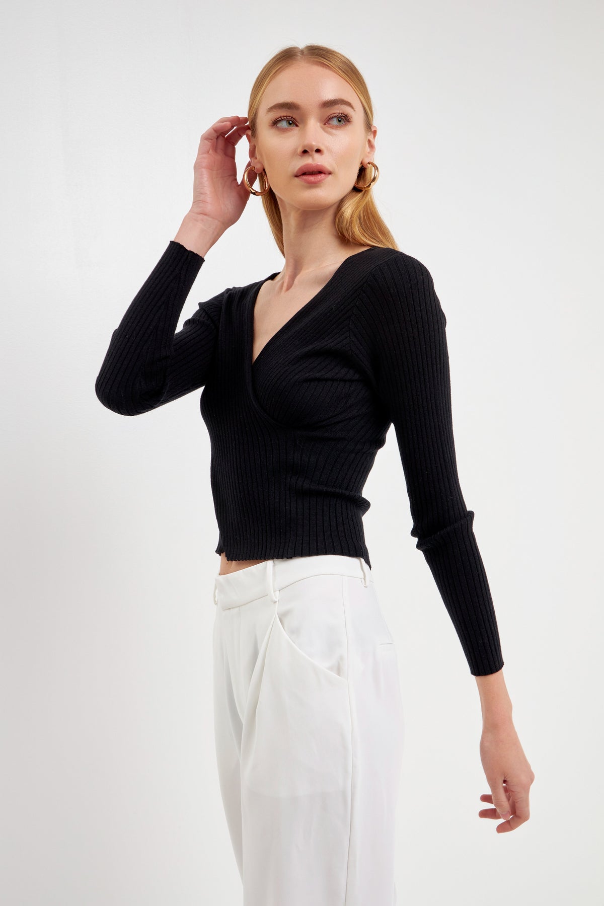 ENDLESS ROSE - Wrapped Detail Sweater - TOPS available at Objectrare
