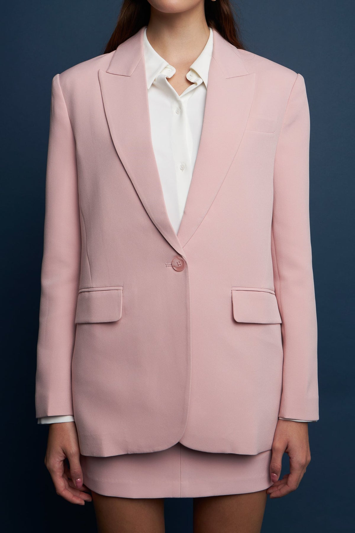 One Button Down Boxy Blazer