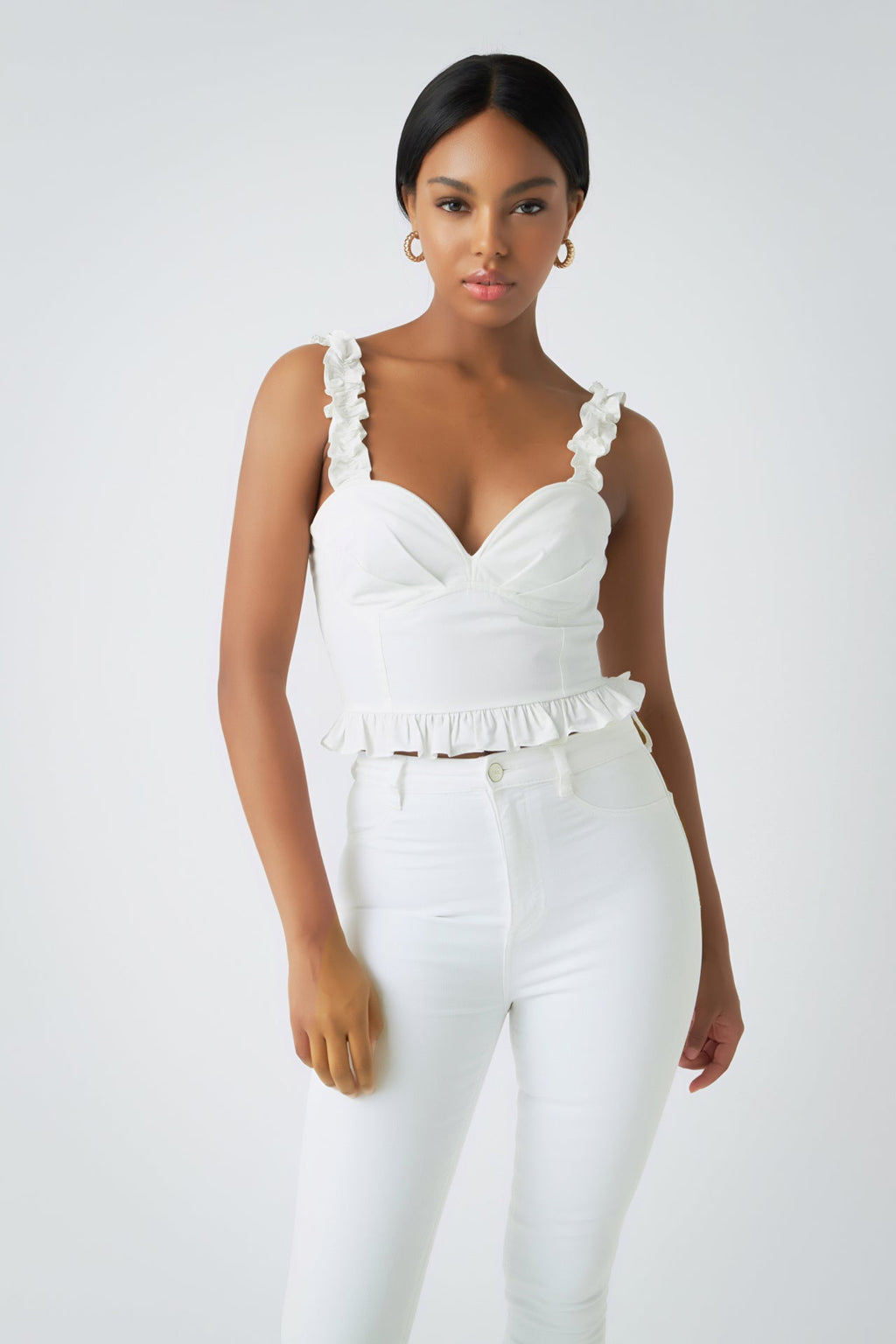 Ruffle Detail Bustier Top
