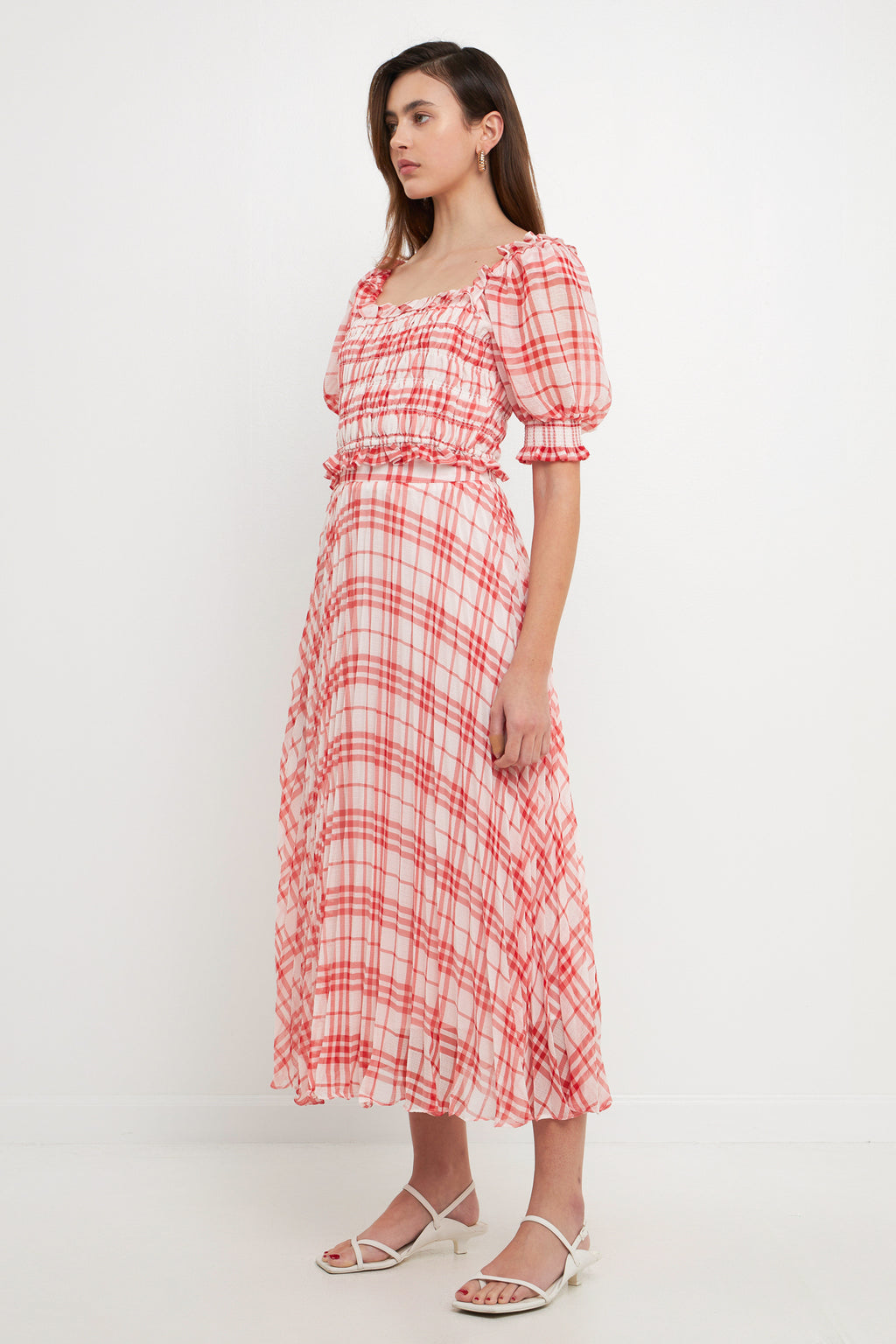 Gingham Smocked Top