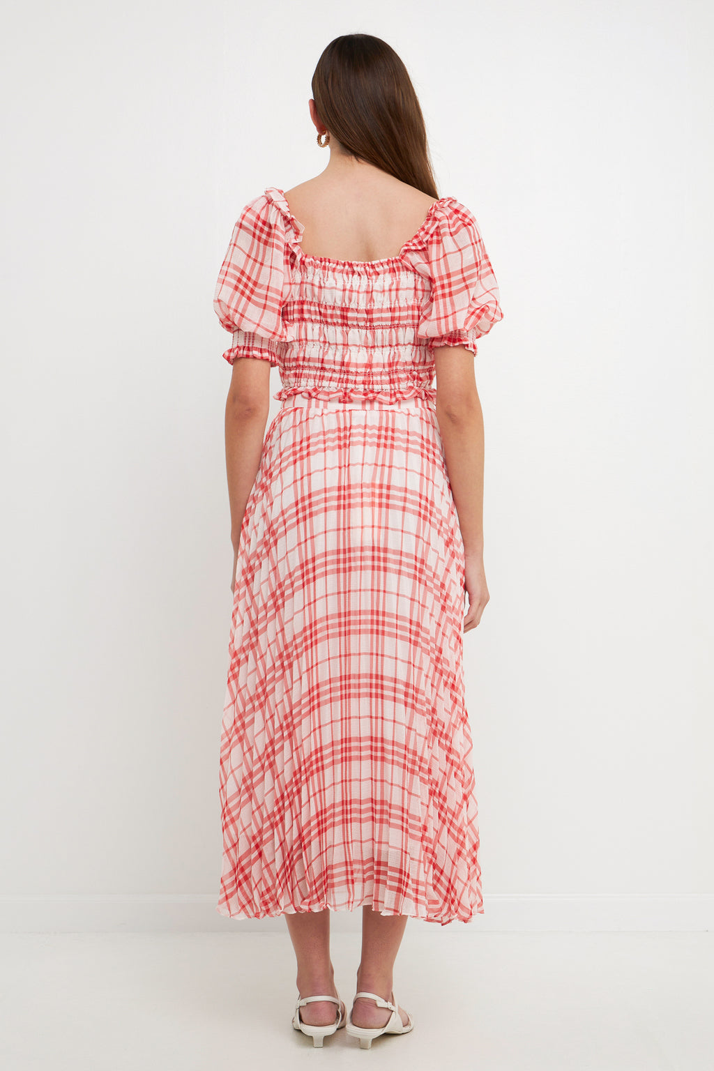 Gingham Smocked Top
