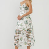 Floral Printed Lace Midi Dress