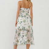 Floral Printed Lace Midi Dress
