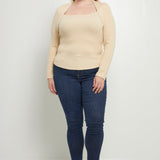 ENDLESS ROSE - Ribbed Fitted Knit Top - TOPS available at Objectrare