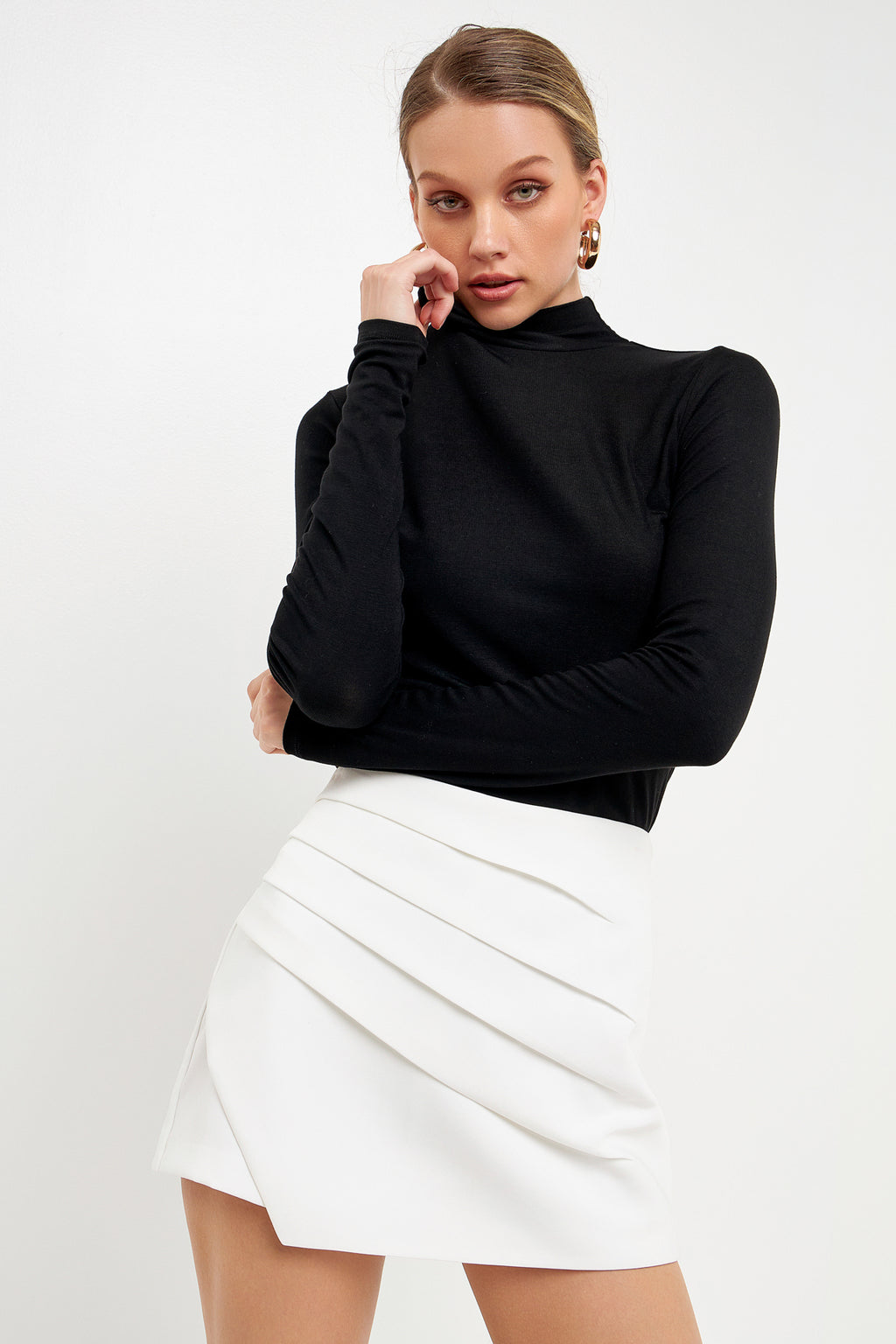 Pleated Detail Skort