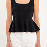 Flare Detail Knit Tank Top
