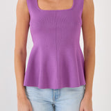 Flare Detail Knit Tank Top