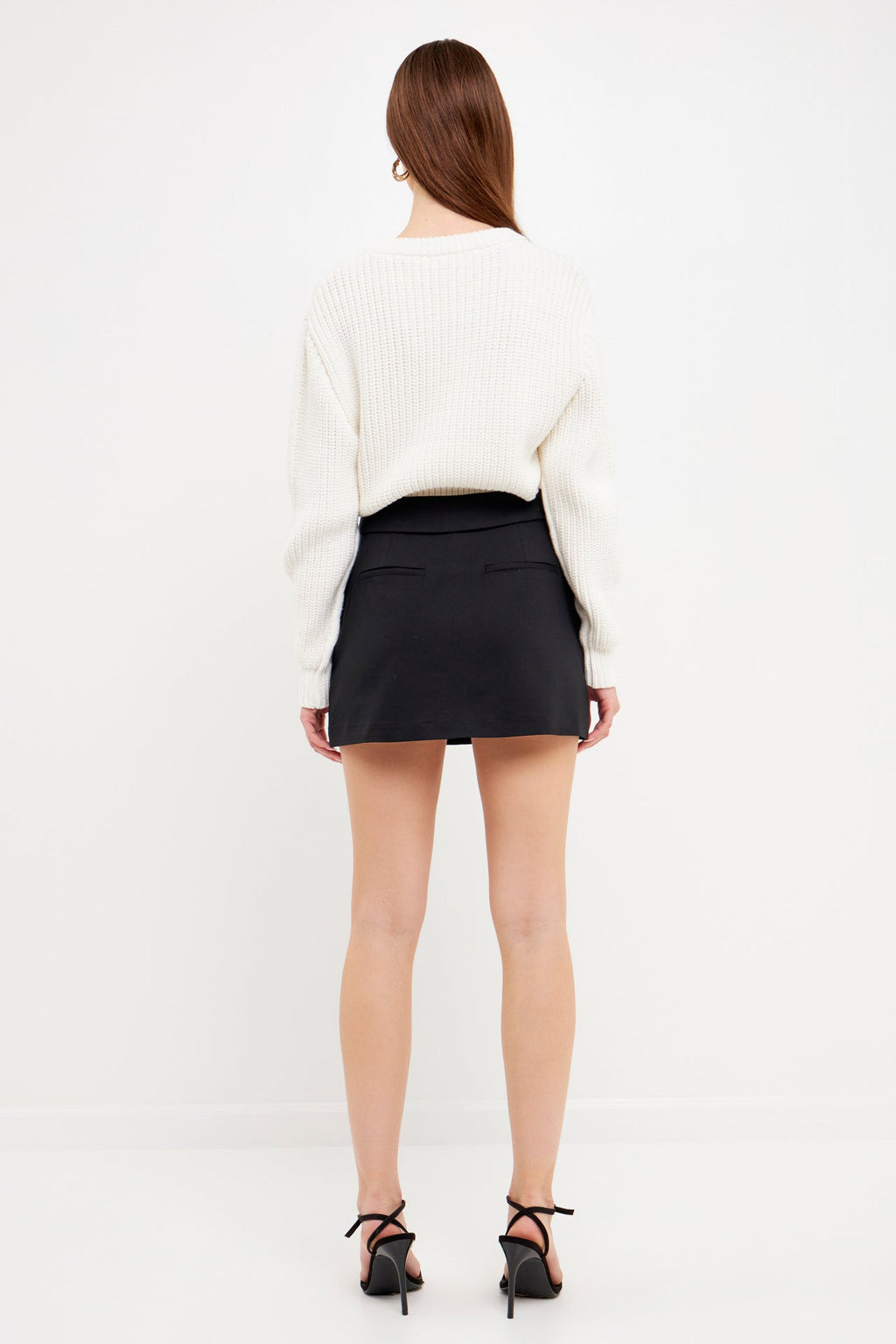 Fold Waist Mini Skort