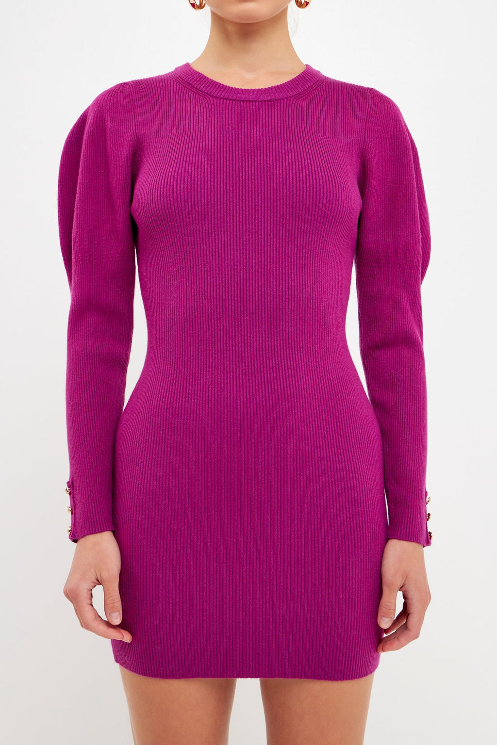 Puff Sleeve Knit Dress – Endless Rose