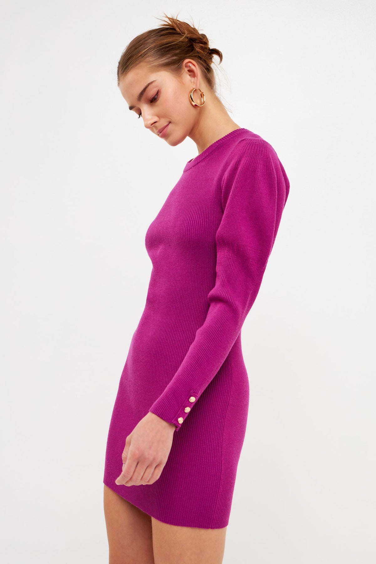 Puff Sleeve Knit Dress