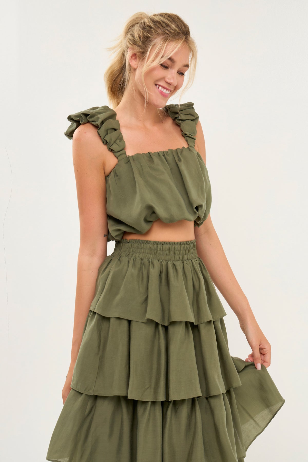 Puff Sleeve Cropped Top