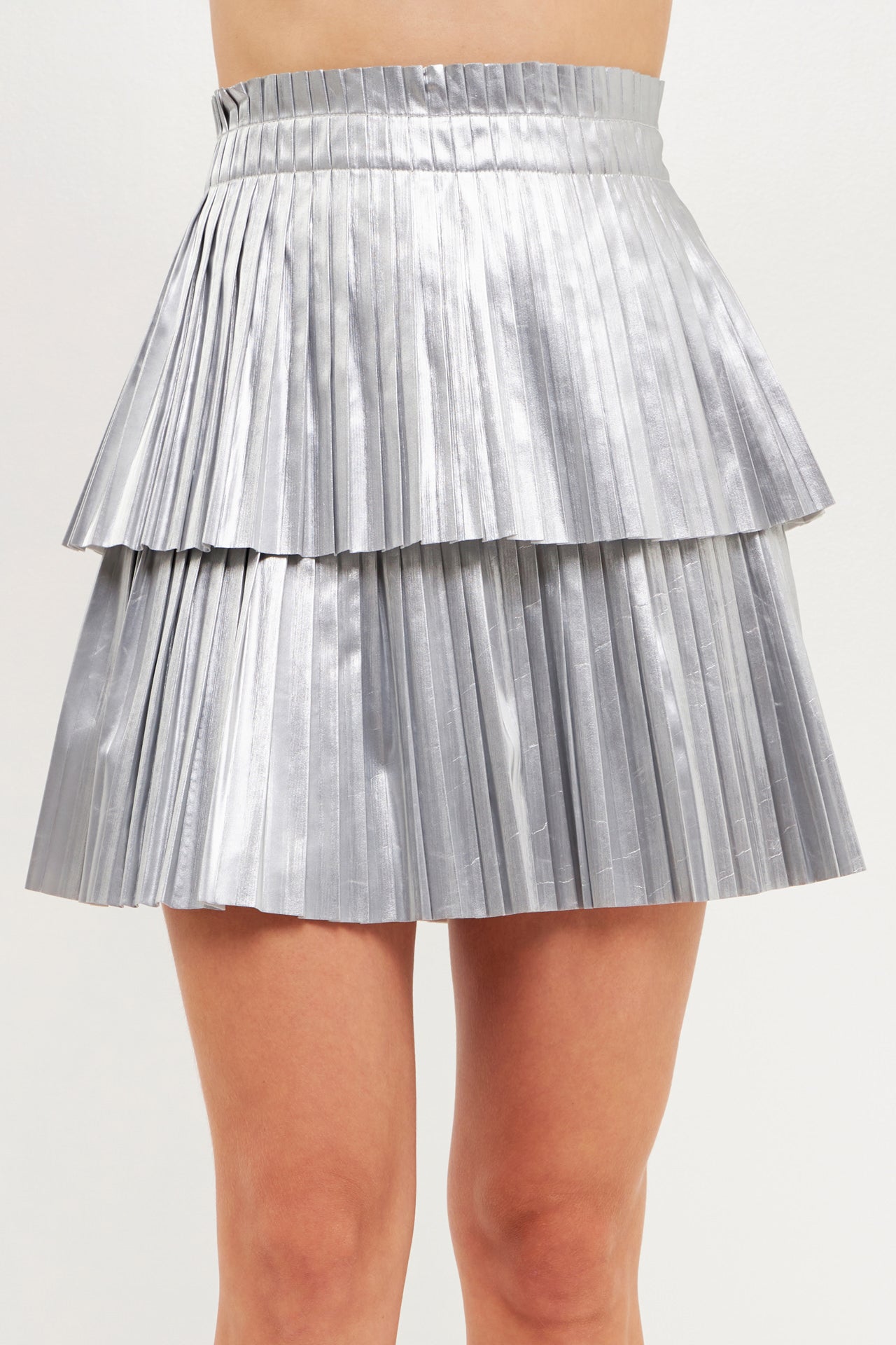 Endless Rose - Shiny Pu Pleated Mini Skirt - Skirts in Women's Clothing available at endlessrose.com