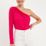 One Shoulder Knit Bodysuit
