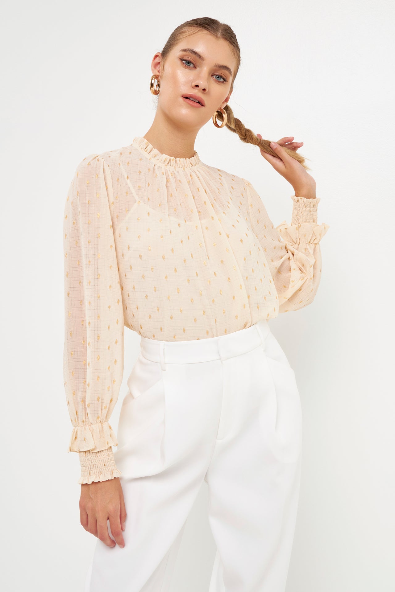Endless Rose - Gold Foil Polka Dot Blouse - Shirts & blouses in Women's Clothing available at endlessrose.com