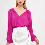 Pleated Chiffon Blouse