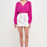 Pleated Chiffon Blouse